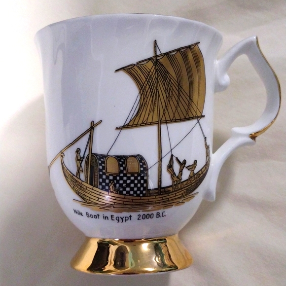 Antique Canadian Superior Fine Bone China Cups 1976-77 Exotic Boats Vintage Rare - Picture 4 of 8